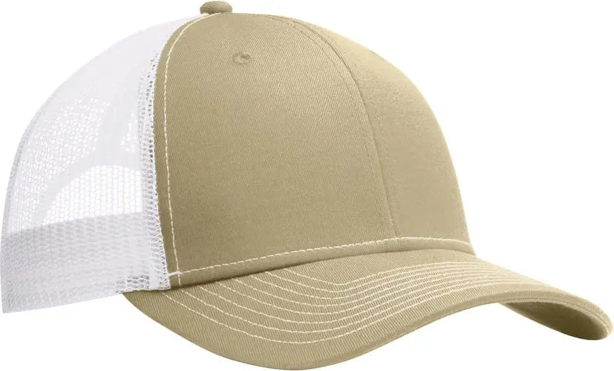 Port Authority C402 Snapback Trucker Cap - Light Khaki White - Khaki/ / Adult Osfa