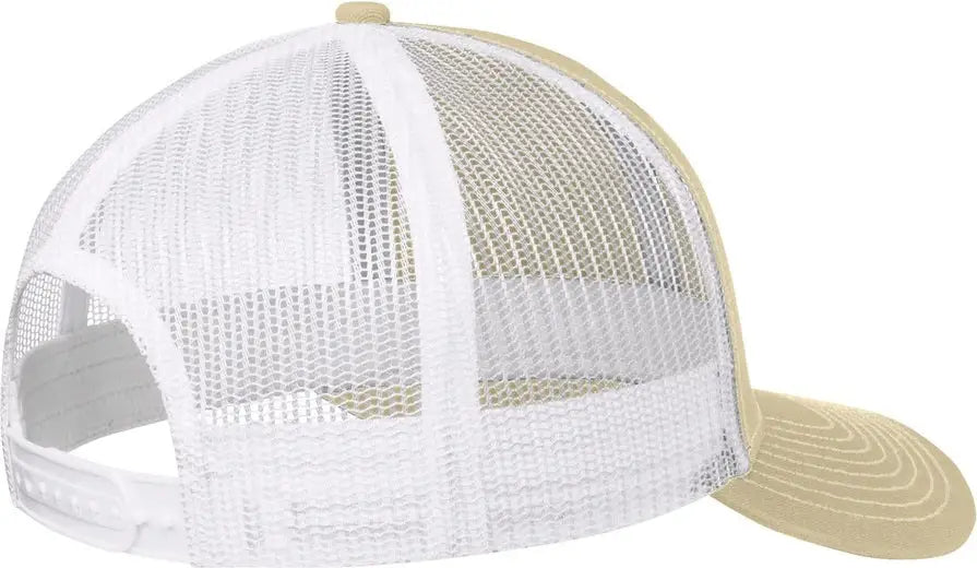 Port Authority C402 Snapback Trucker Cap - Light Khaki White - Khaki/ / Adult Osfa