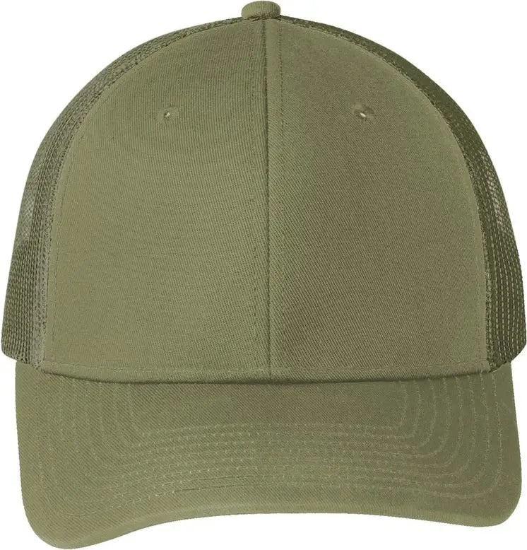Port Authority C402 Snapback Trucker Cap - Olive Drab Green - Adult Osfa