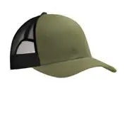 Port Authority C402 Snapback Trucker Cap - Olive Drab Green Black - Green/ / Adult Osfa