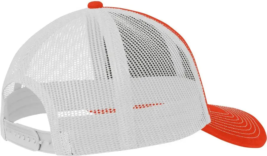 Port Authority C402 Snapback Trucker Cap - Orange White - Orange/ / Adult Osfa