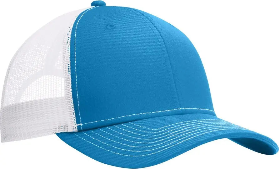Port Authority C402 Snapback Trucker Cap - Parcel Blue White