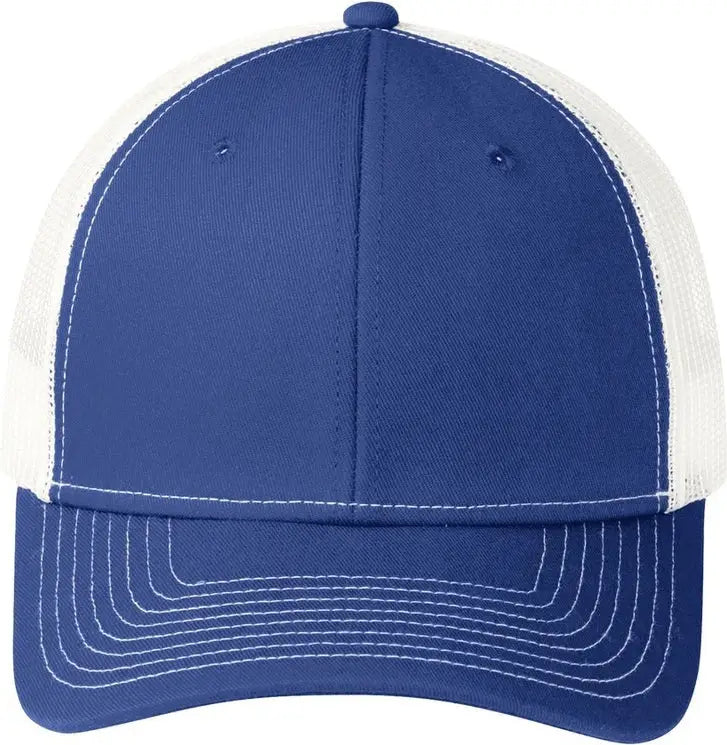 Port Authority C402 Snapback Trucker Cap - Patriot Blue White