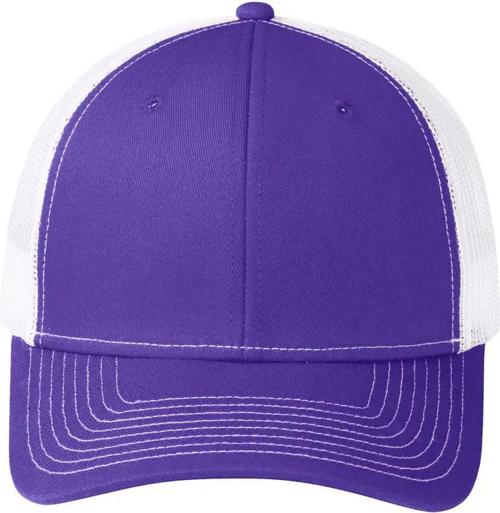 Port Authority C402 Snapback Trucker Cap - Purple White