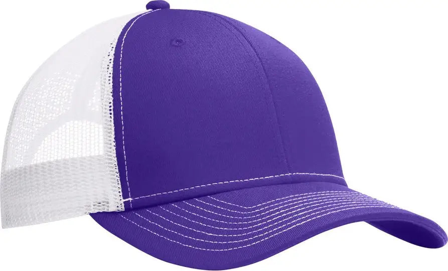 Port Authority C402 Snapback Trucker Cap - Purple White