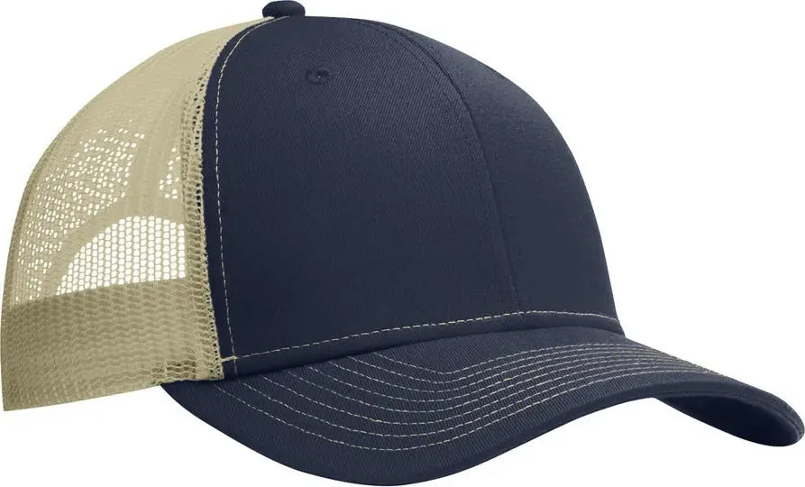 Port Authority C402 Snapback Trucker Cap - Rich Navy True Khaki - Navy/ / Adult Osfa