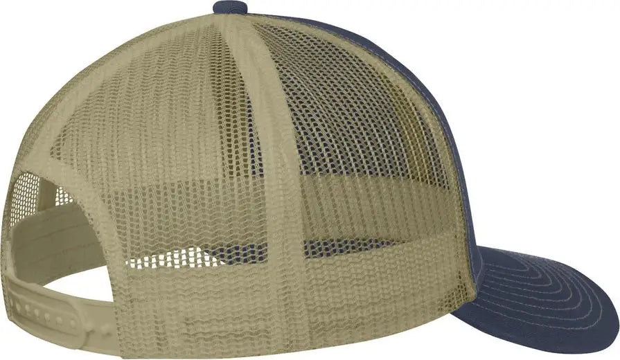 Port Authority C402 Snapback Trucker Cap - Rich Navy True Khaki - Navy/ / Adult Osfa