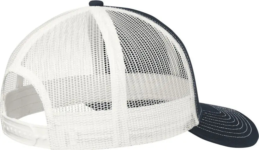 Port Authority C402 Snapback Trucker Cap - Rich Navy White