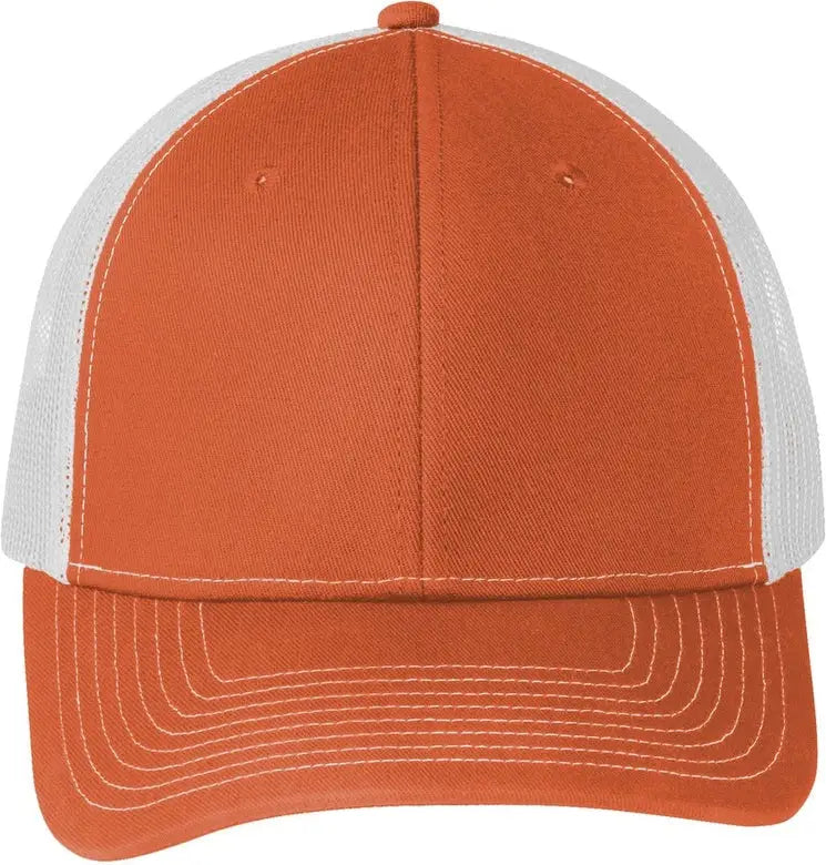 Port Authority C402 Snapback Trucker Cap - Texas Orange White