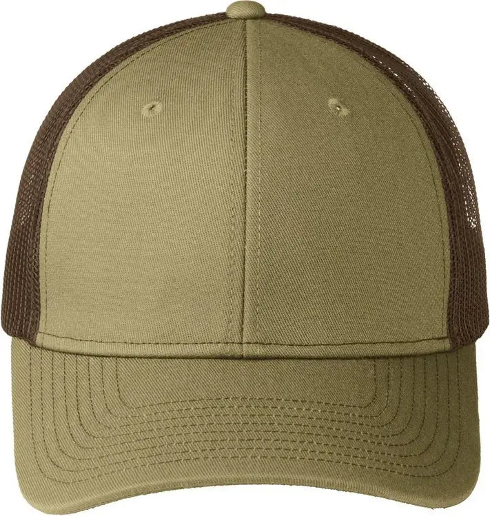 Port Authority C402 Snapback Trucker Cap - True Khaki Coffee