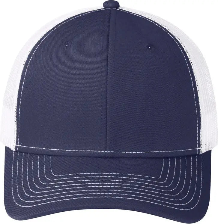 Port Authority C402 Snapback Trucker Cap - True Navy White