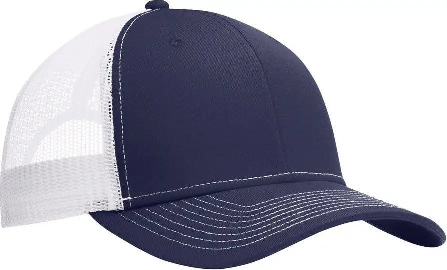 Port Authority C402 Snapback Trucker Cap - True Navy White