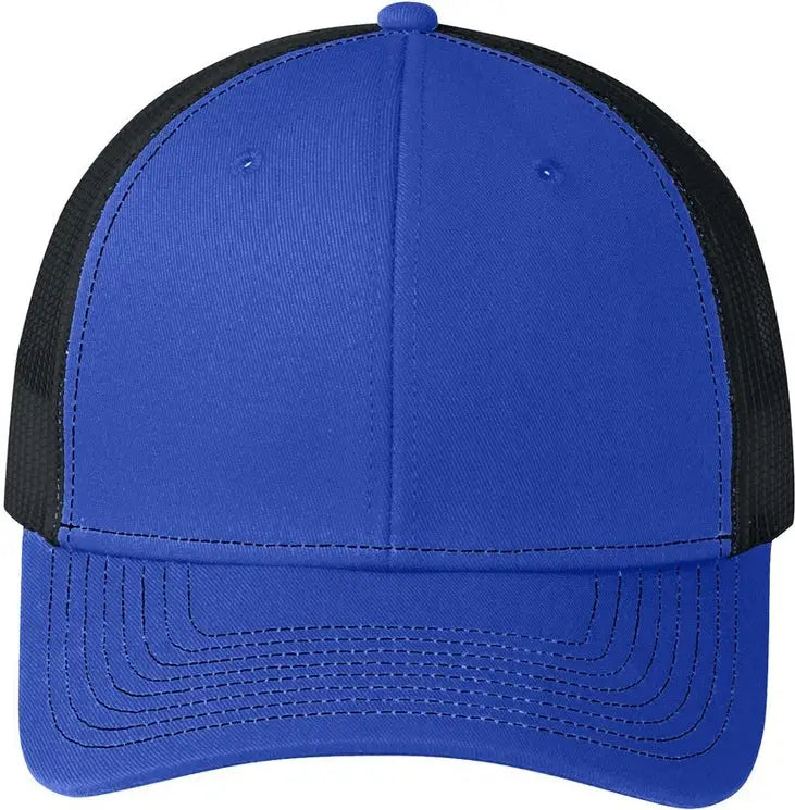 Port Authority C402 Snapback Trucker Cap - True Royal Black - Royal/ / Adult Osfa