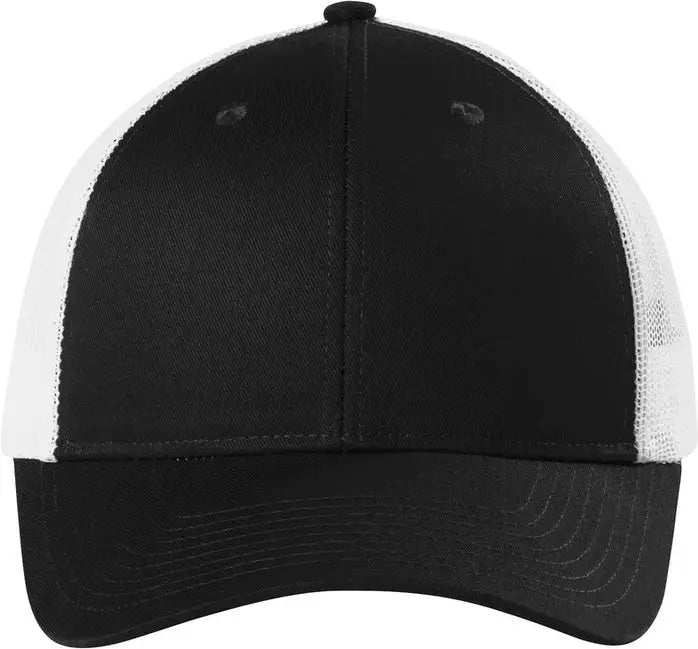 Port Authority C402lp Low-profile Snapback Trucker Cap - Black White - Black/ / Adult Osfa
