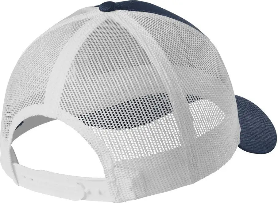 Port Authority C402lp Low-profile Snapback Trucker Cap - Dress Blue Navy Heather Silver Mist - Navy/ / Adult Osfa