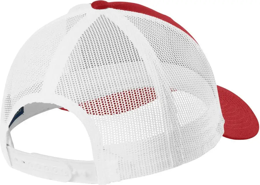 Port Authority C402lp Low-profile Snapback Trucker Cap - Flame Red White - Red/ / Adult Osfa