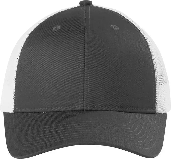 Port Authority C402lp Low-profile Snapback Trucker Cap - Gray Steel White - Steel/ / Adult Osfa