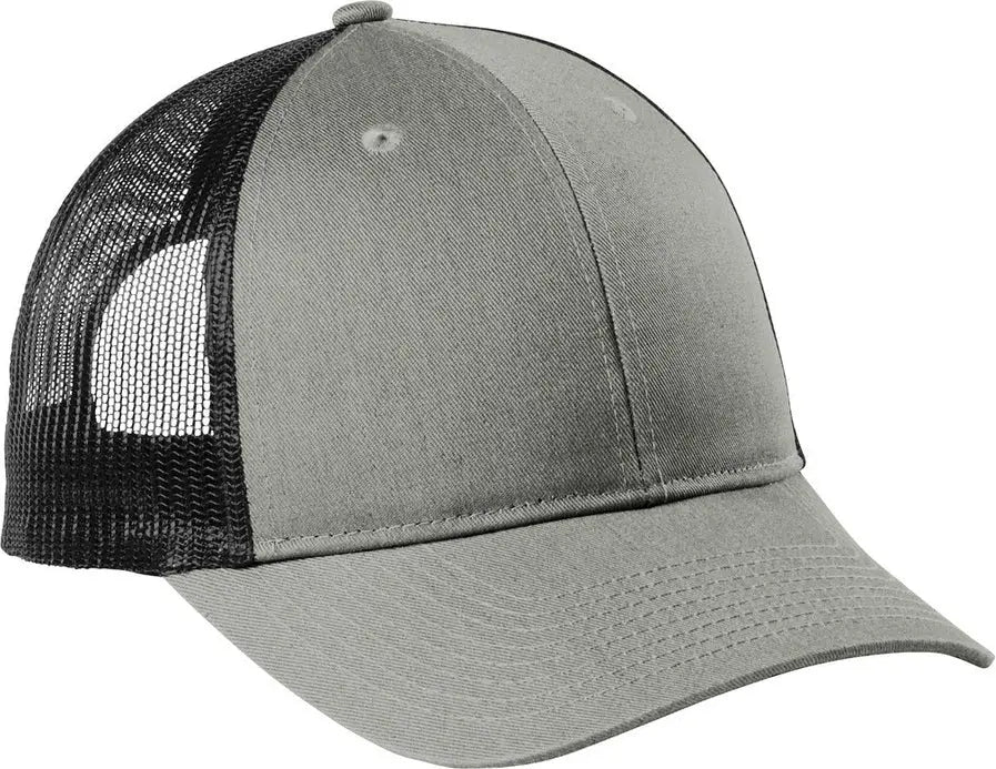 Port Authority C402lp Low-profile Snapback Trucker Cap - Heather Gray Black - Gray/ / Adult Osfa
