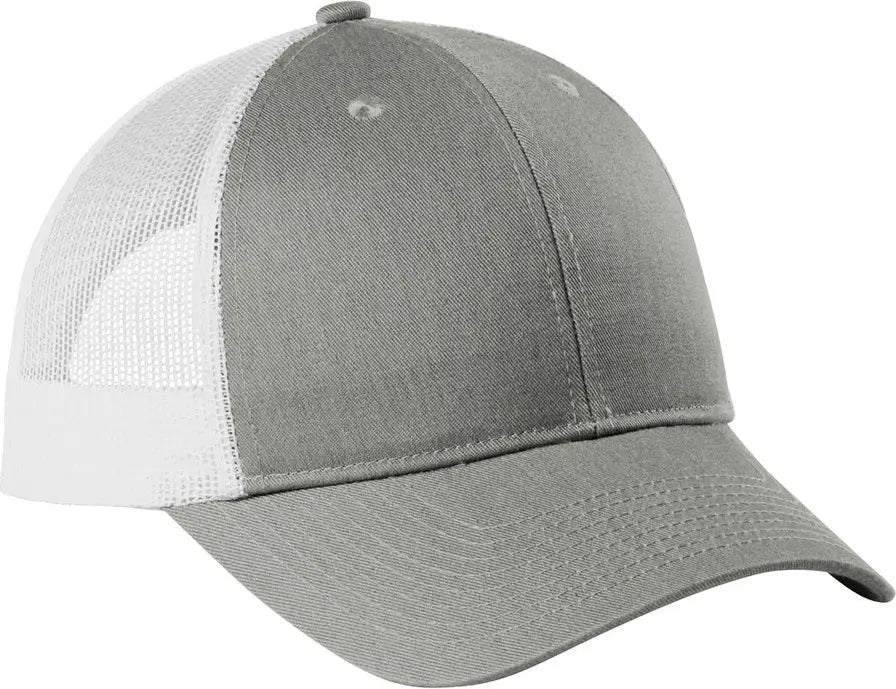 Port Authority C402lp Low-profile Snapback Trucker Cap - Heather Gray White - Gray/ / Adult Osfa