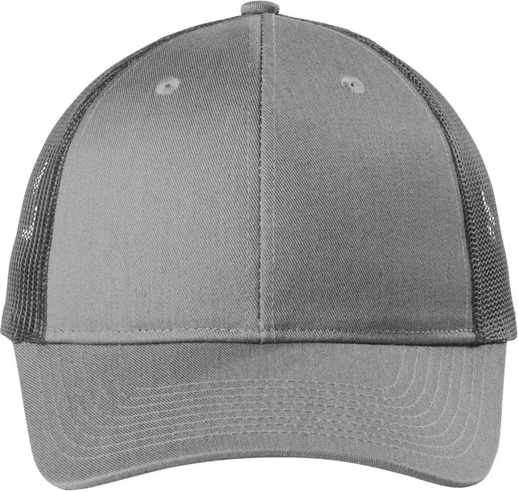 Port Authority C402lp Low-profile Snapback Trucker Cap - Heather Gray Steel - Gray/ / Adult Osfa