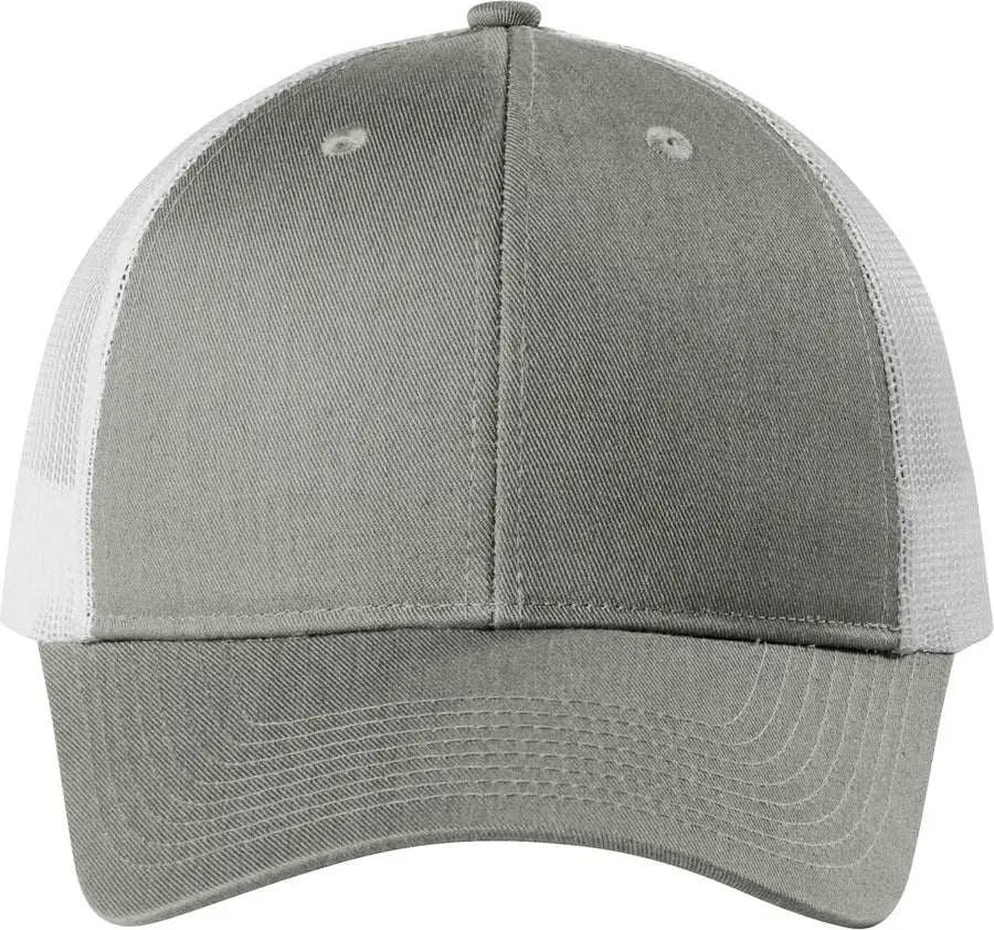 Port Authority C402lp Low-profile Snapback Trucker Cap - Heather Gray White - Gray/ / Adult Osfa