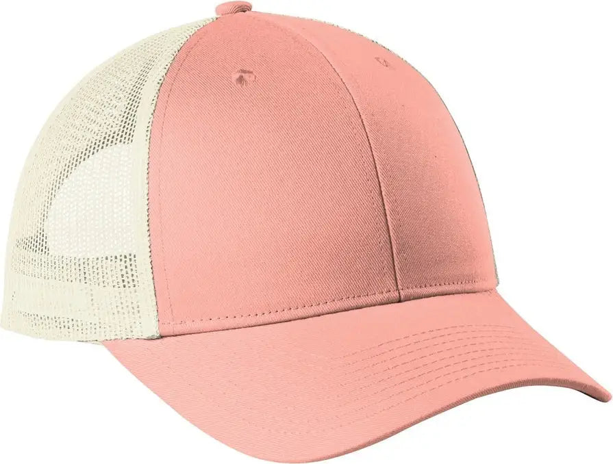 Port Authority C402lp Low-profile Snapback Trucker Cap - Soft Coral Ecru - Coral/ / Adult Osfa