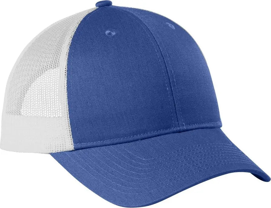 Port Authority C402lp Low-profile Snapback Trucker Cap - True Blue Heather Silver Mist - Blue/ / Adult Osfa