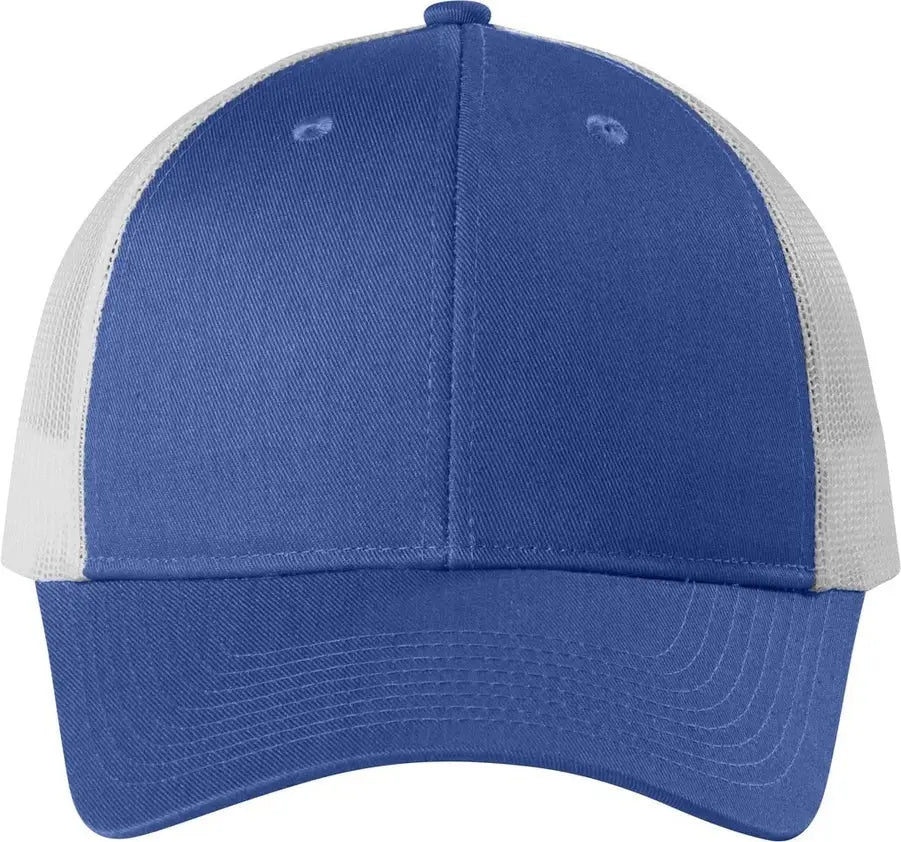 Port Authority C402lp Low-profile Snapback Trucker Cap - True Blue Heather Silver Mist - Blue/ / Adult Osfa