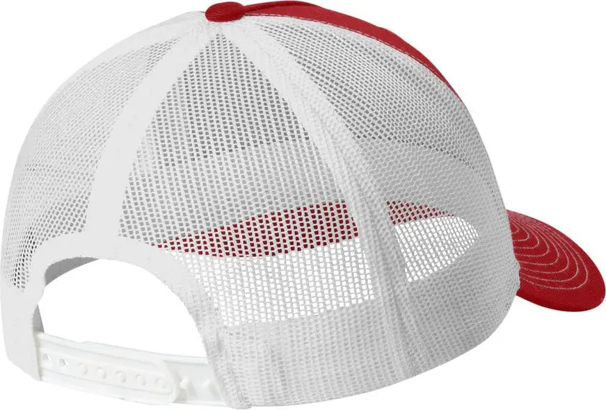 Port Authority C405 Snapback Five-panel Trucker Cap - Flame Red White - Red/ / Adult Osfa