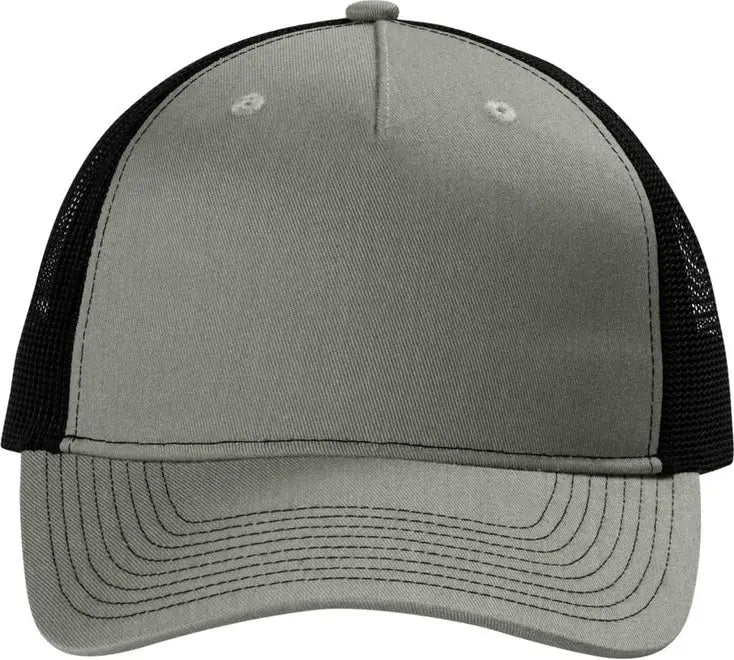 Port Authority C405 Snapback Five-panel Trucker Cap - Heather Gray Black - Gray/ / Adult Osfa