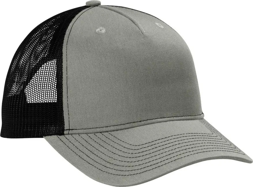 Port Authority C405 Snapback Five-panel Trucker Cap - Heather Gray Black - Gray/ / Adult Osfa