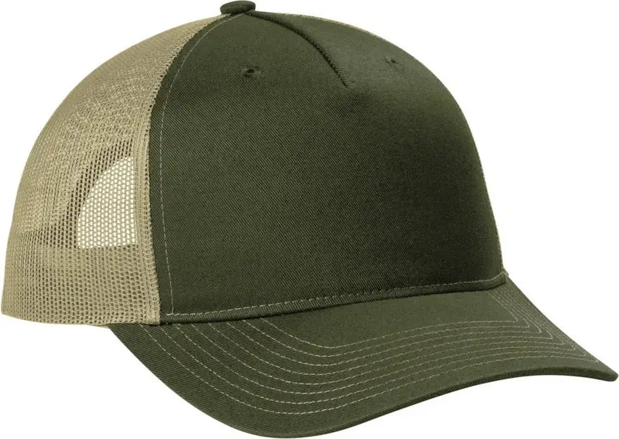 Port Authority C405 Snapback Five-panel Trucker Cap - Olive Drab Green Tan - Green/ / Adult Osfa