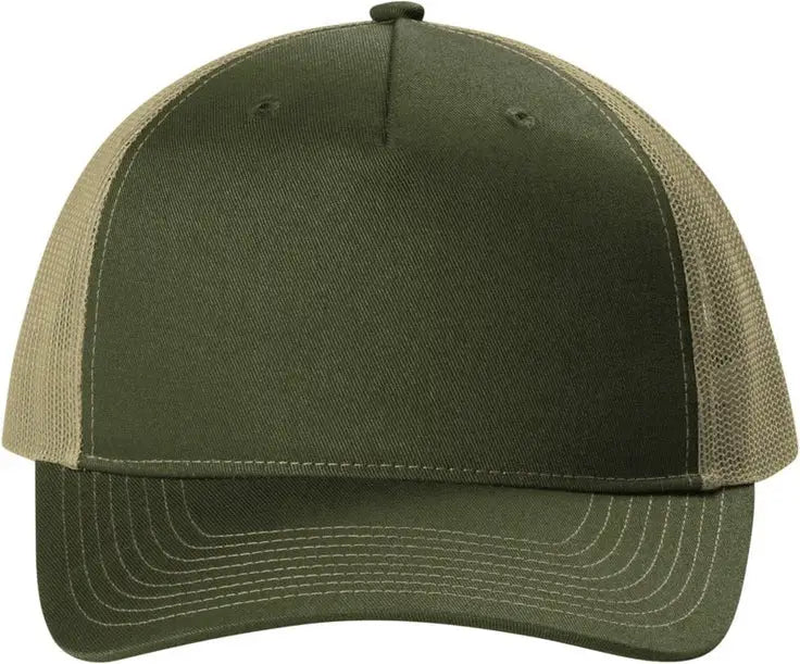 Port Authority C405 Snapback Five-panel Trucker Cap - Olive Drab Green Tan - Green/ / Adult Osfa