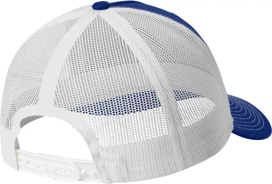 Port Authority C405 Snapback Five-panel Trucker Cap - Patriot Blue White - Blue/ / Adult Osfa