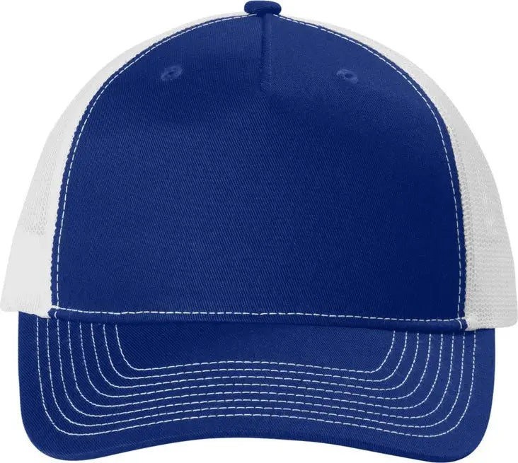 Port Authority C405 Snapback Five-panel Trucker Cap - Patriot Blue White - Blue/ / Adult Osfa