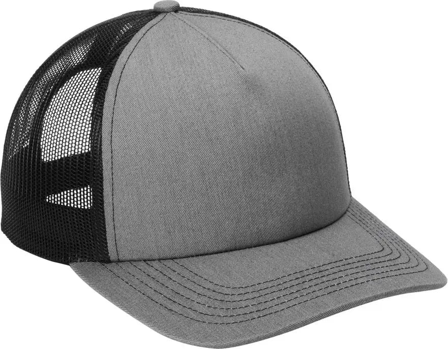 Port Authority C405lp Low-profile Snapback 5-panel Trucker Cap - Heather Gray Black - Gray/ / Adult Osfa