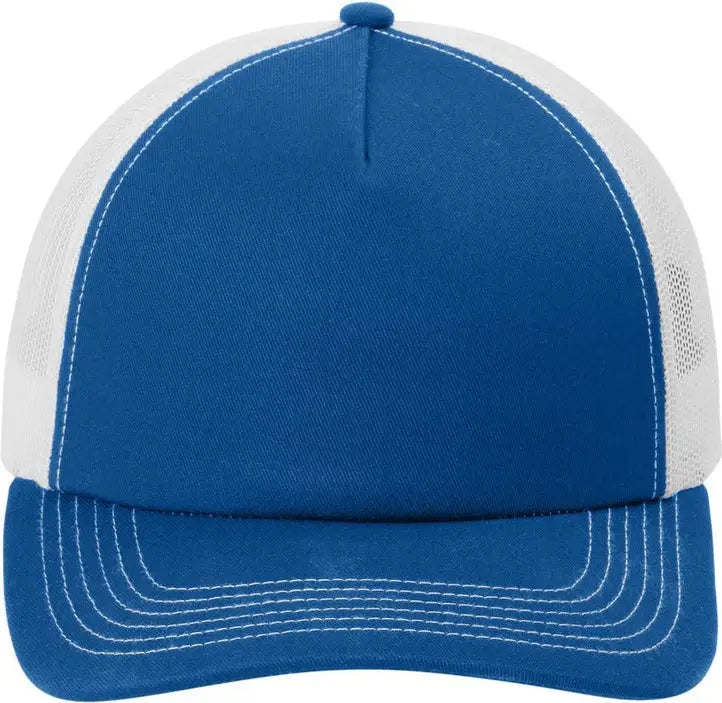 Port Authority C405lp Low-profile Snapback 5-panel Trucker Cap - Patriot Blue White - Blue/ / Adult Osfa