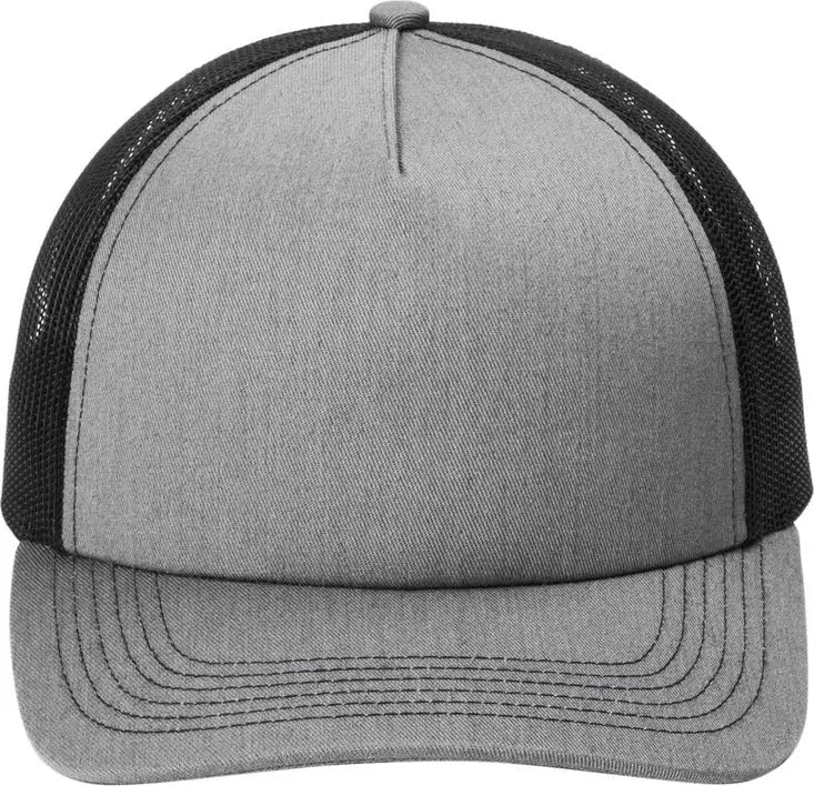 Port Authority C405lp Low-profile Snapback 5-panel Trucker Cap - Heather Gray Black - Gray/ / Adult Osfa