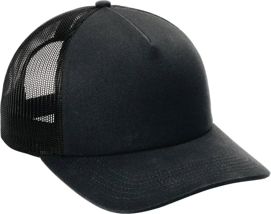 Port Authority C405lp Low-profile Snapback 5-panel Trucker Cap - Black - Black/ / Adult Osfa