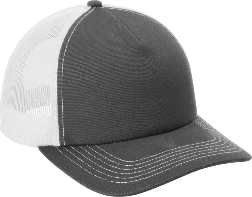 Port Authority C405lp Low-profile Snapback 5-panel Trucker Cap - Gray Steel White - Steel/ / Adult Osfa