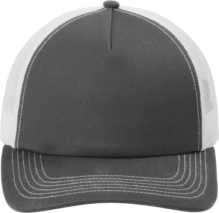 Port Authority C405lp Low-profile Snapback 5-panel Trucker Cap - Gray Steel White - Steel/ / Adult Osfa