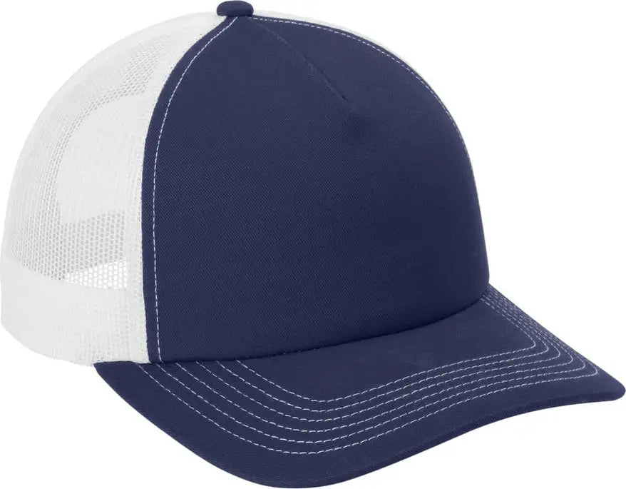 Port Authority C405lp Low-profile Snapback 5-panel Trucker Cap - True Navy White - Navy/ / Adult Osfa