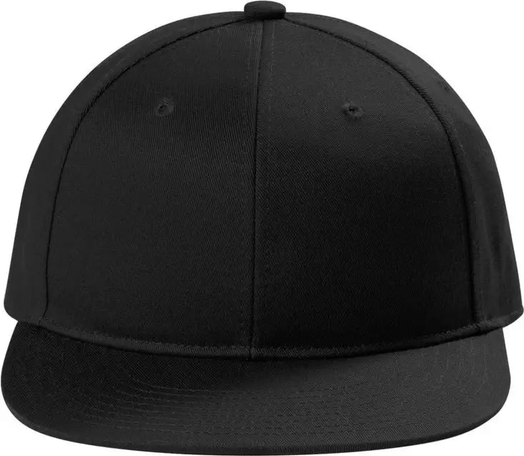 Port Authority C406 Snapback Flat Bill Cap - Black - Adult Osfa
