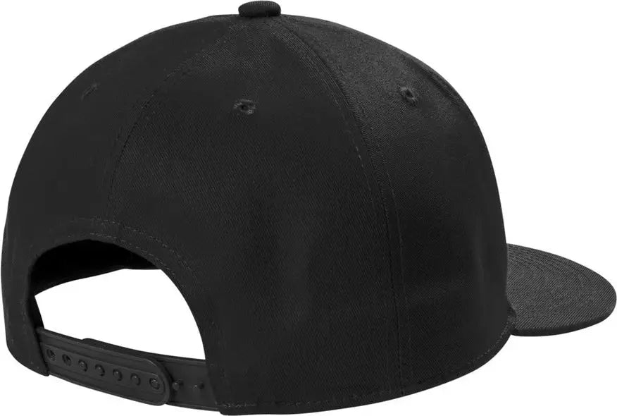 Port Authority C406 Snapback Flat Bill Cap - Black - Adult Osfa