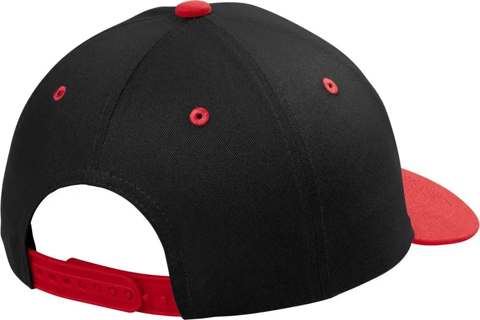 Port Authority C408 Snapback Cap - Black True Red - Black/ / Adult Osfa