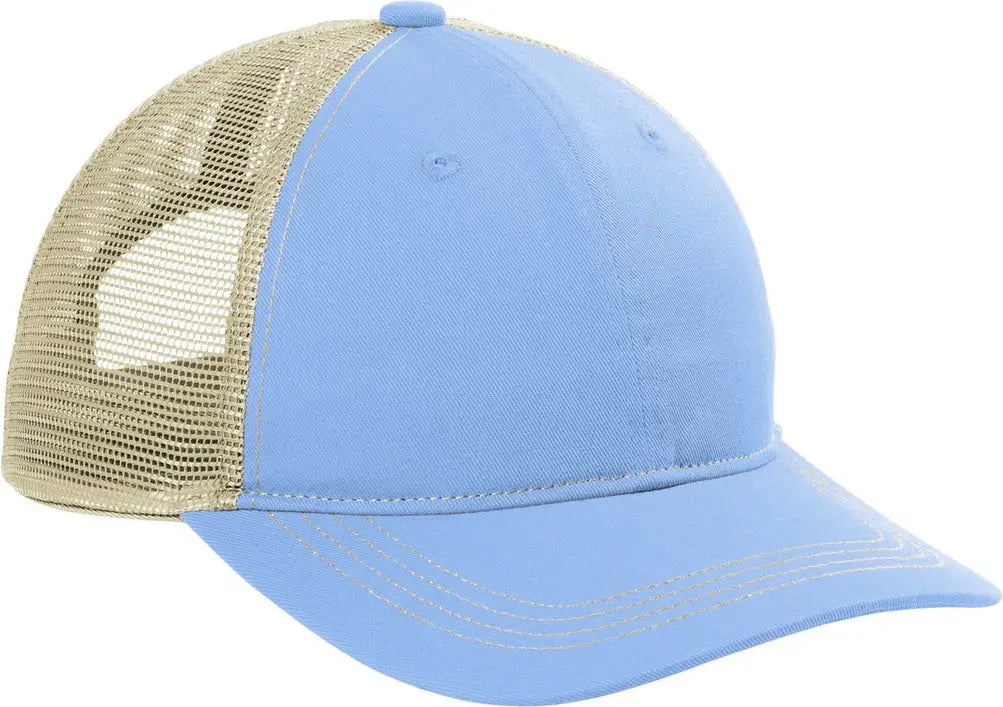 Port Authority C409 Unstructured Snapback Trucker Cap - Carolina Blue Tan - Blue/ / Adult Osfa