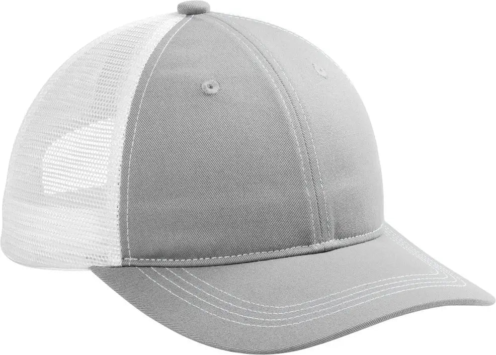 Port Authority C409 Unstructured Snapback Trucker Cap - Gusty Gray White - Gray/ / Adult Osfa