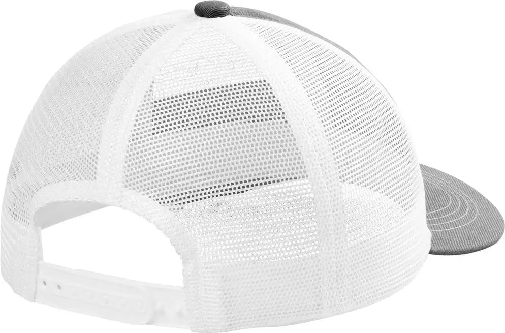 Port Authority C409 Unstructured Snapback Trucker Cap - Gusty Gray White - Gray/ / Adult Osfa