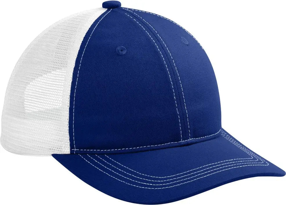 Port Authority C409 Unstructured Snapback Trucker Cap - Patriot Blue White - Blue/ / Adult Osfa