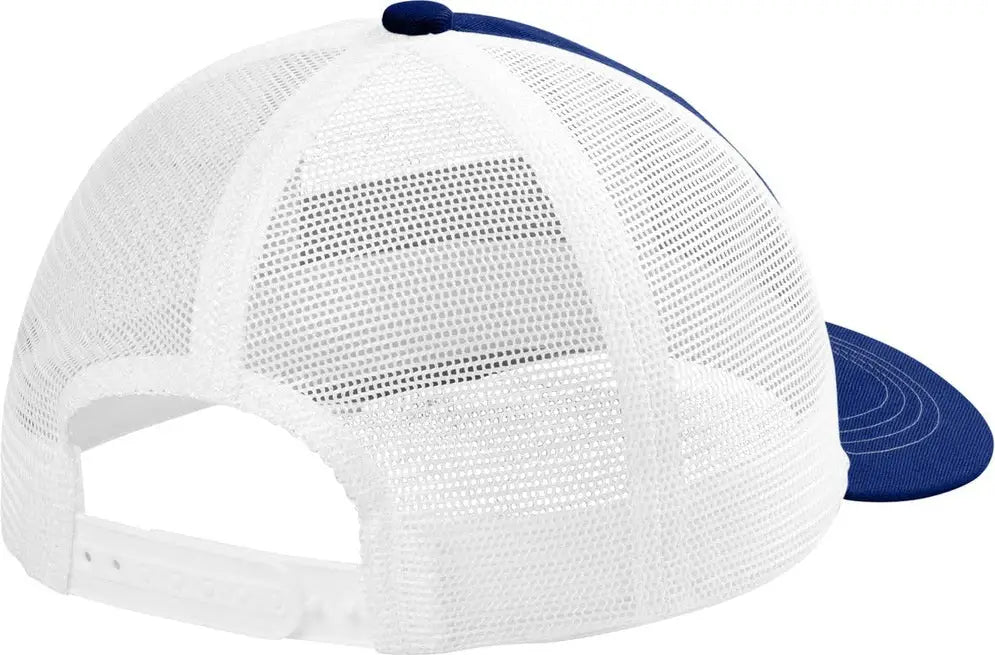 Port Authority C409 Unstructured Snapback Trucker Cap - Patriot Blue White - Blue/ / Adult Osfa